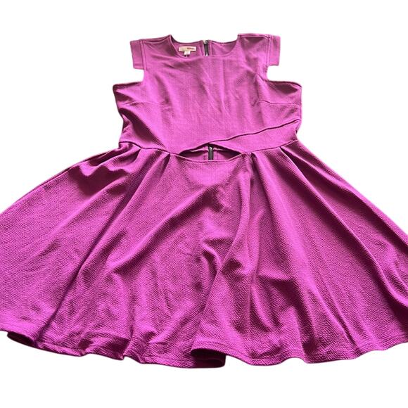Bongo Juniors Size M Magenta Fit n Flare Dress Cutout NWT Exposed Zipper Y2K - Picture 6 of 11